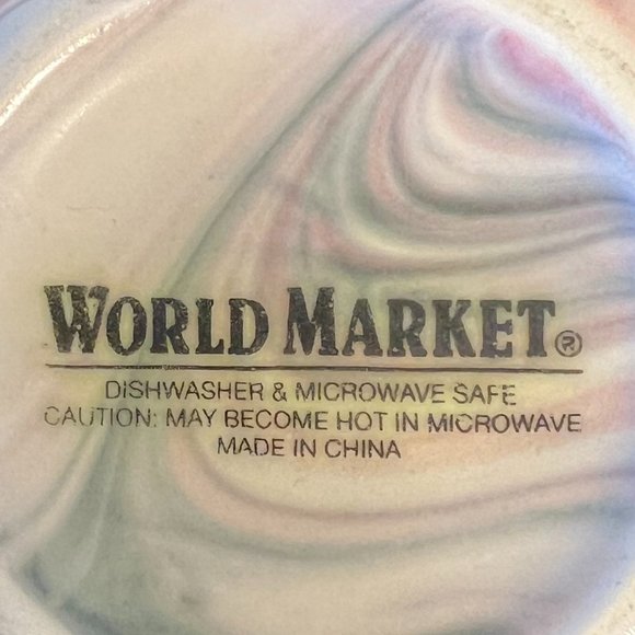 COST PLUS WORLD MARKET Marbleized Swirl Stoneware Mug Pink, Gray & Jade Green - Picture 9 of 9